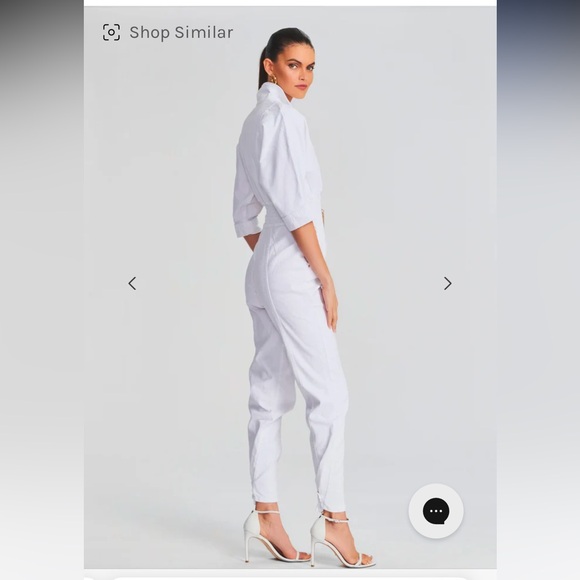 NWT Retrofete Ellis Denim Jumpsuit on Optic White - Picture 3 of 15